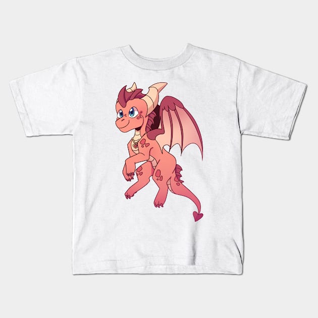 Ember the Dragon Kids T-Shirt by Dragnoodles